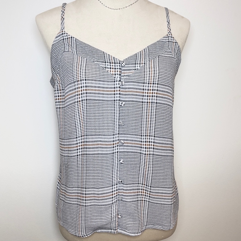 Abercrombie & Fitch Plaid Button Front Cami Tank Top Women’s M